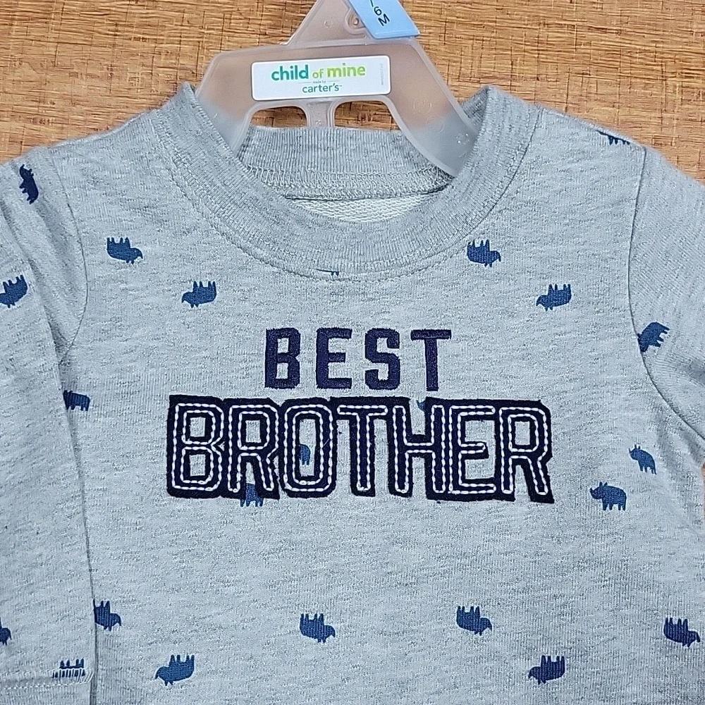NWT 3-6 Months Carter's 2 pc. Kids Set Best Brother - Picture 2 of 8
